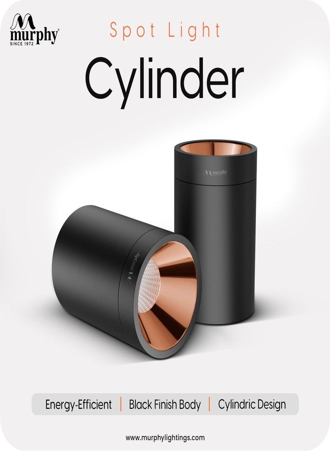 Murphy 10W Black Body Cylindrical Surface Mounted Spot Light Down Light (Warm White, Pack of 1)(Aluminium) - Image 2